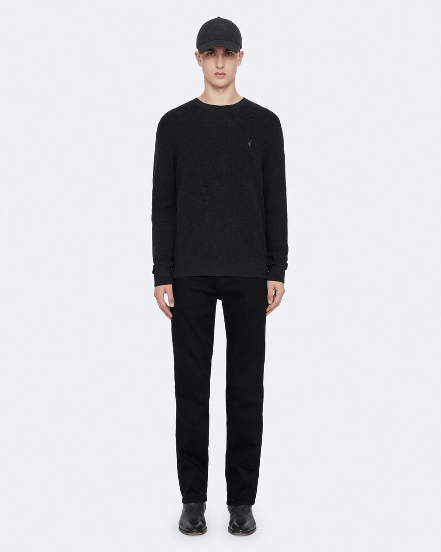 Aspen Waffle-Knit Wool-Blend Jumper Cinder Black