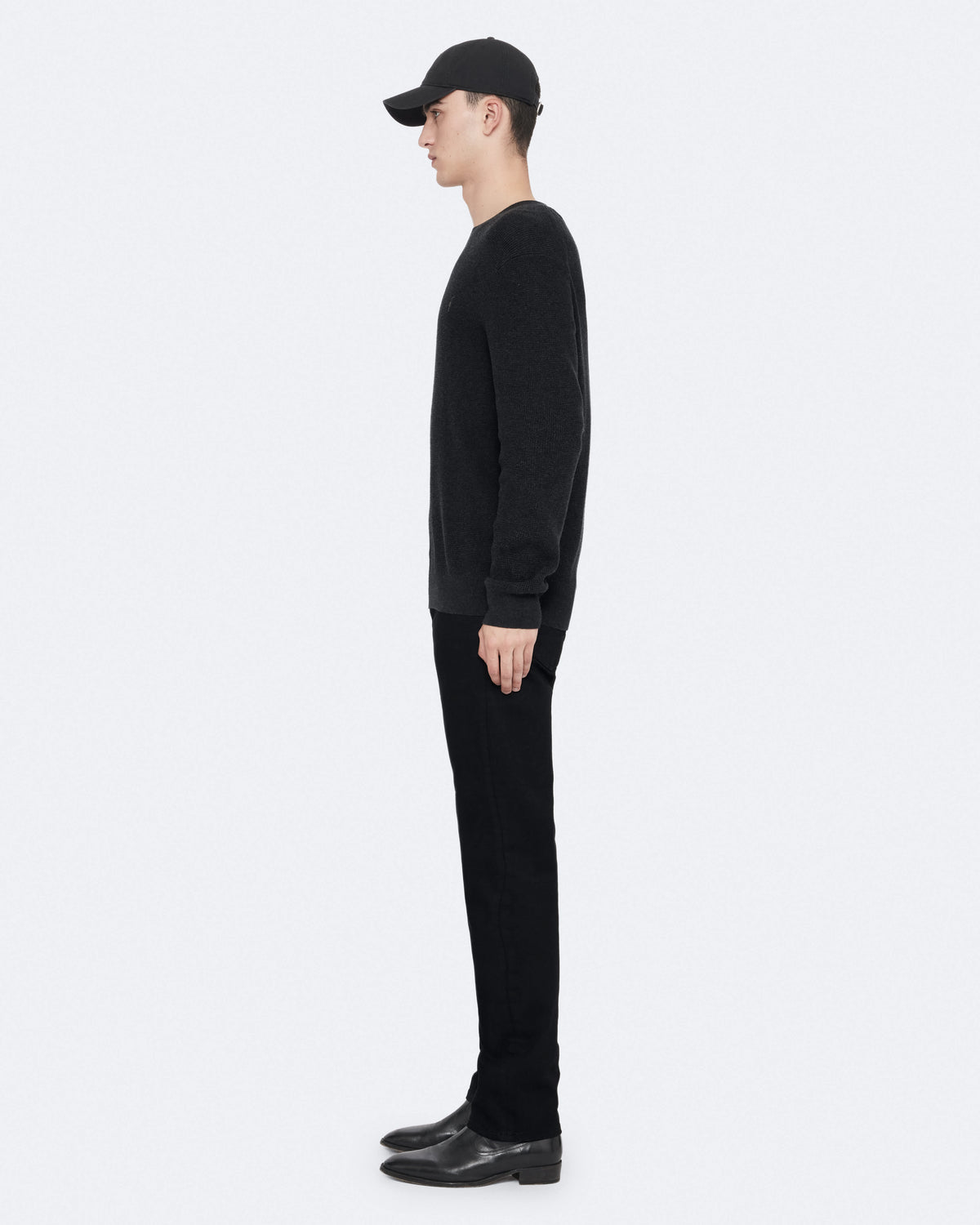 Aspen Waffle-Knit Wool-Blend Jumper Cinder Black
