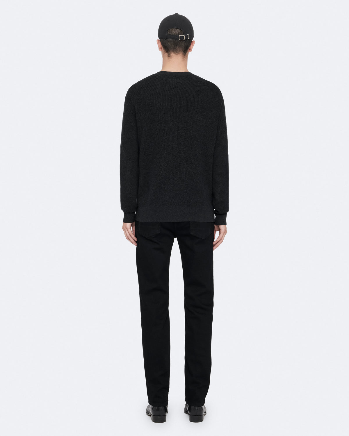Aspen Waffle-Knit Wool-Blend Jumper Cinder Black