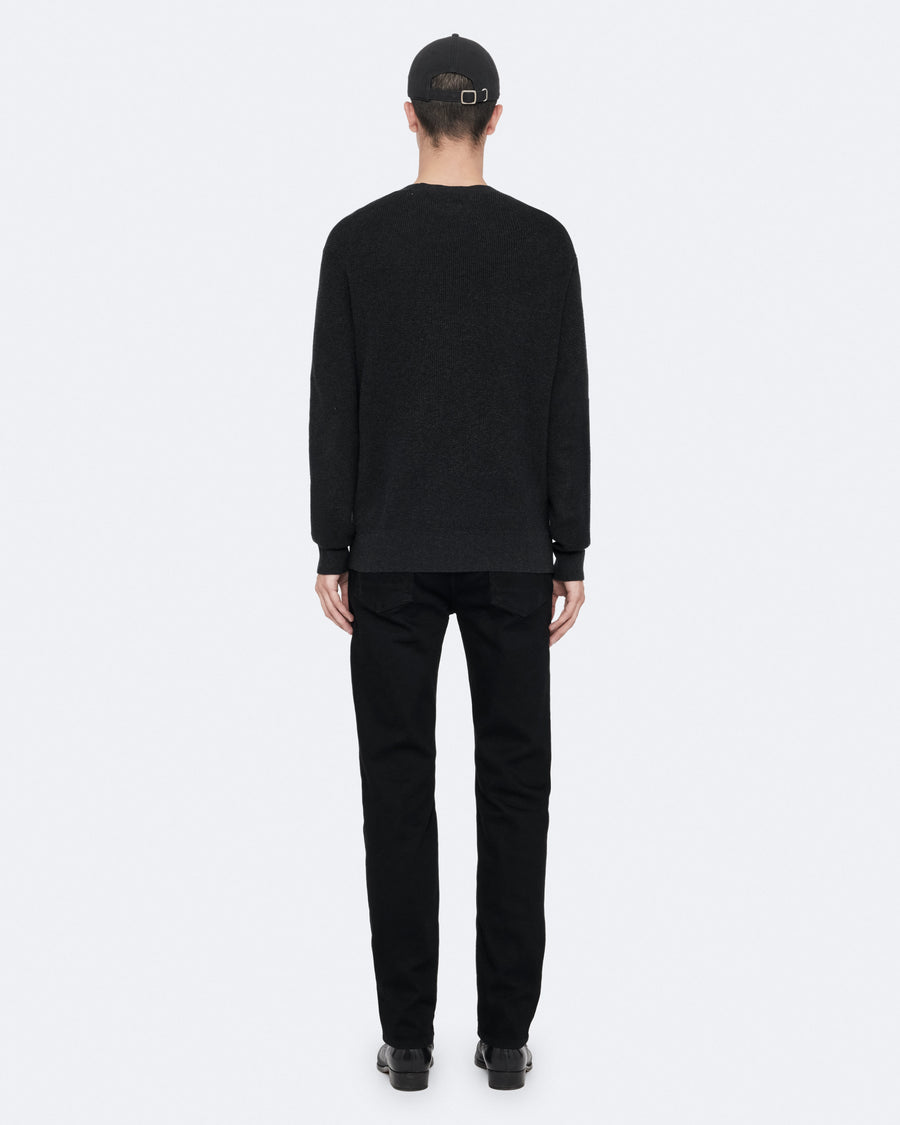 Aspen Waffle-Knit Wool-Blend Jumper Cinder Black
