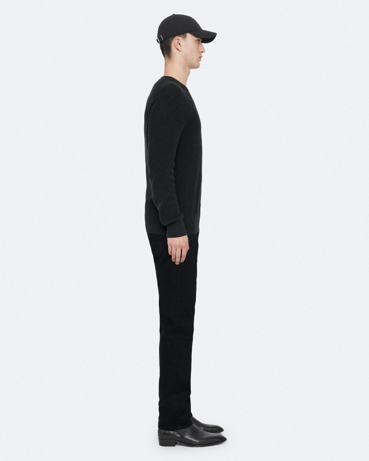 Aspen Waffle-Knit Wool-Blend Jumper Cinder Black