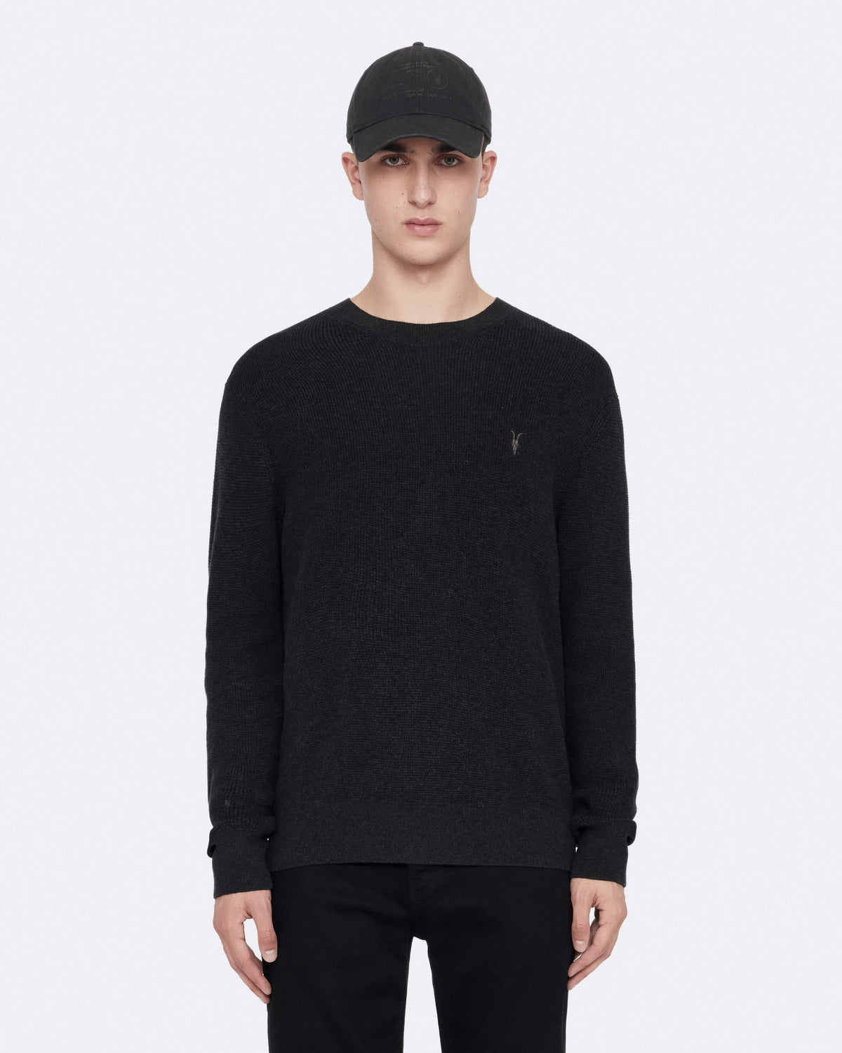 Aspen Waffle-Knit Wool-Blend Jumper Cinder Black