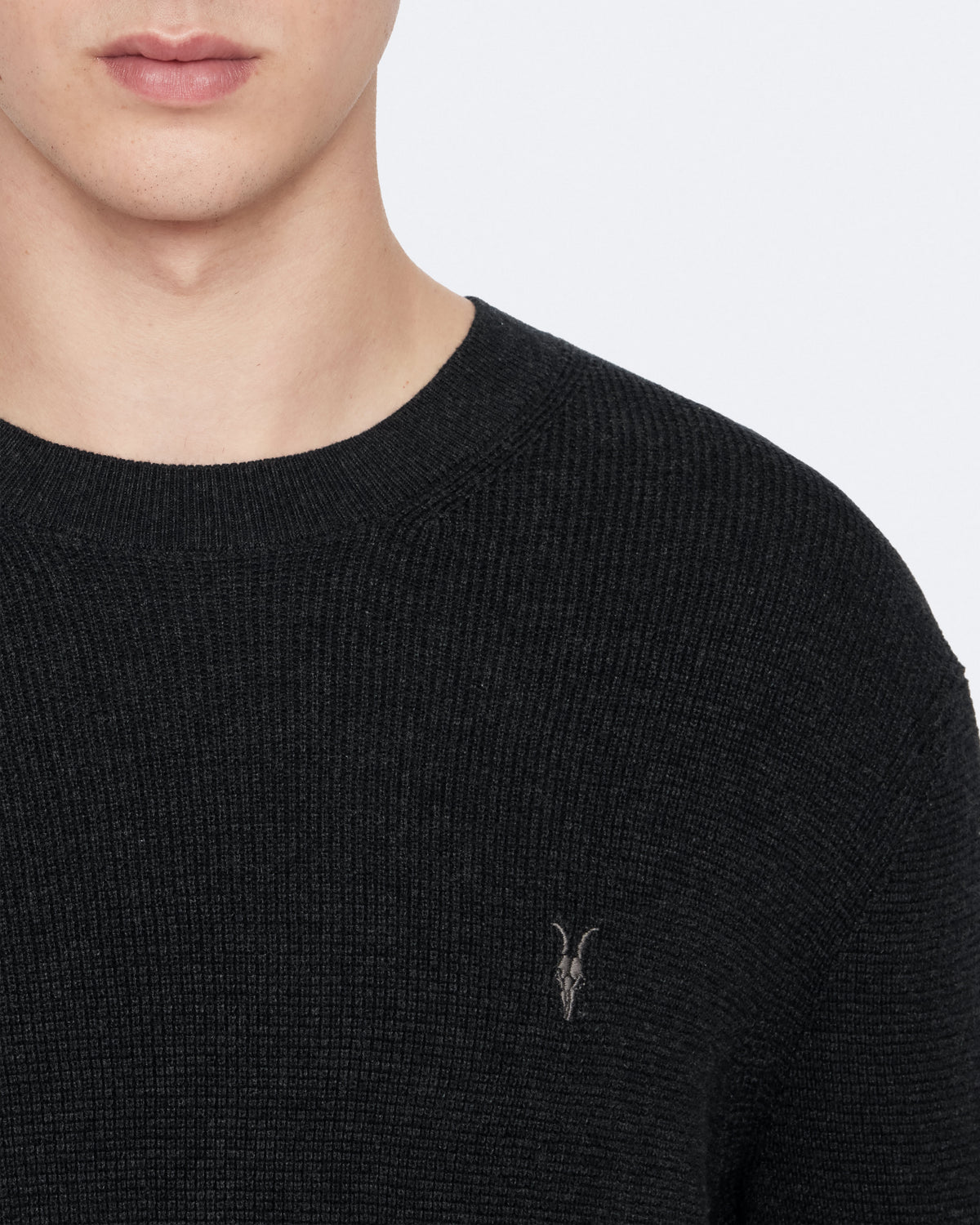 Aspen Waffle-Knit Wool-Blend Jumper Cinder Black