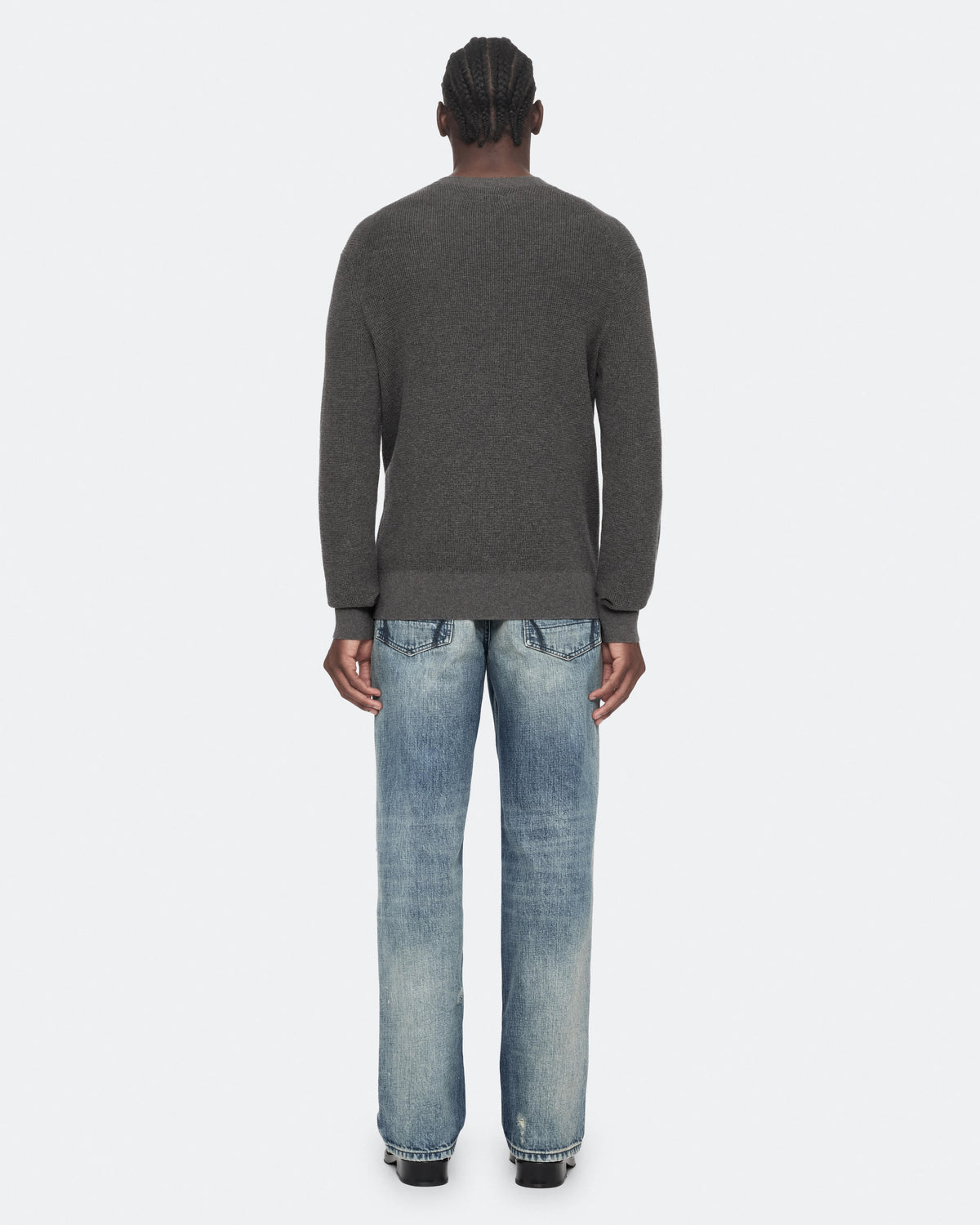 Aspen Waffle-Knit Wool-Blend Jumper MONUMENT GREY