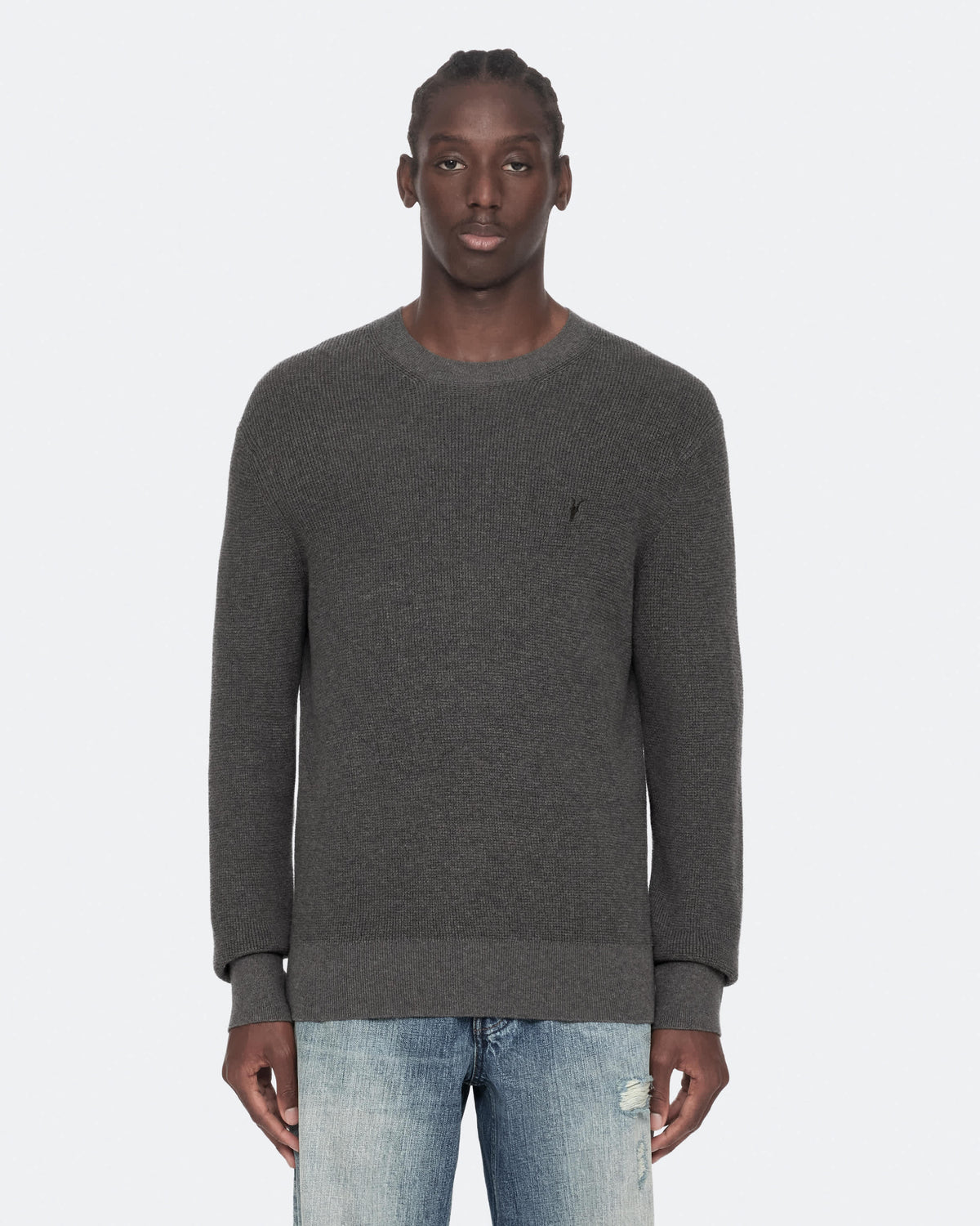 Aspen Waffle-Knit Wool-Blend Jumper MONUMENT GREY