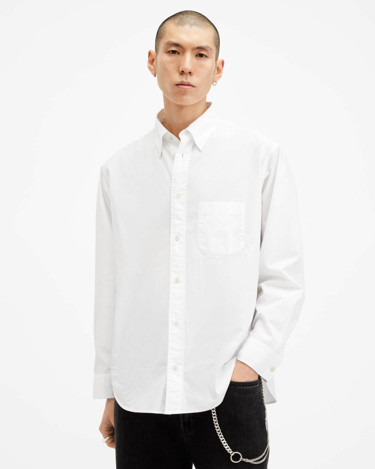 Sutta Long Sleeve Relaxed Fit Shirt White