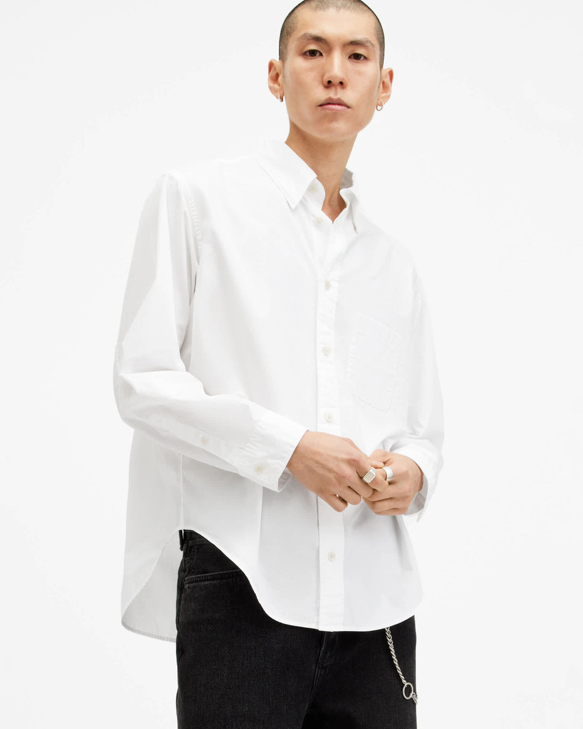Sutta Long Sleeve Relaxed Fit Shirt White