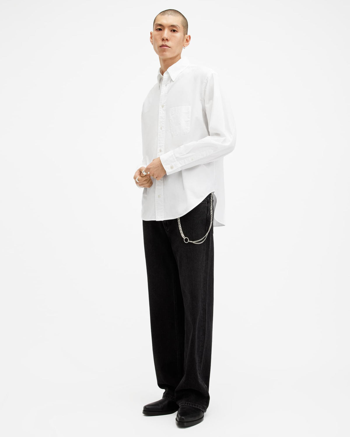 Sutta Long Sleeve Relaxed Fit Shirt White