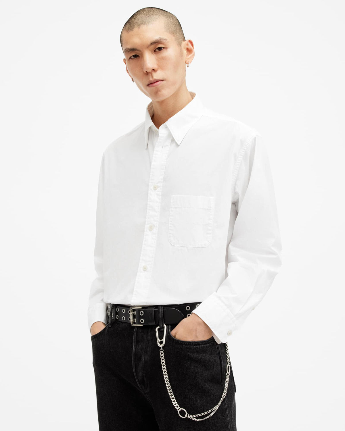 Sutta Long Sleeve Relaxed Fit Shirt White