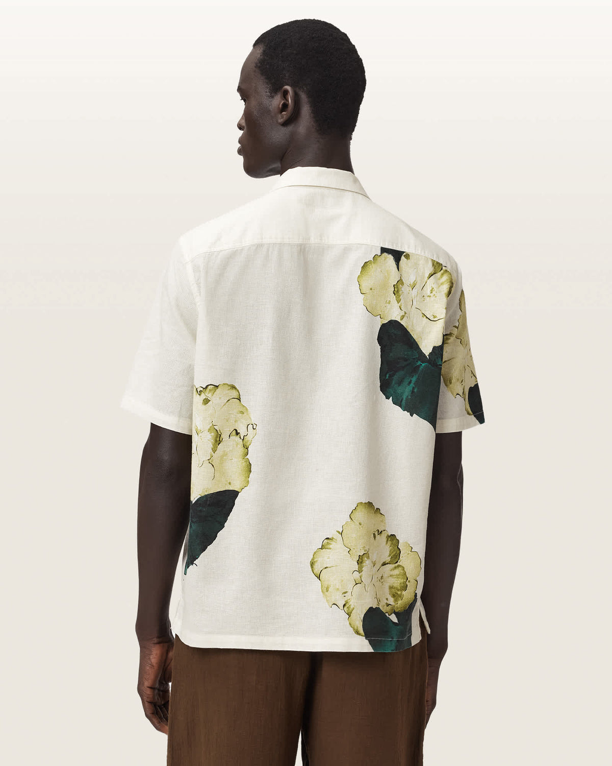Nouvelle Short Sleeve Linen Blend Shirt Ecru