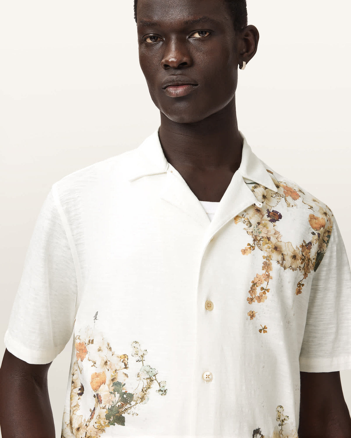 Fleur Oversized Short Sleeve Shirt Ecru