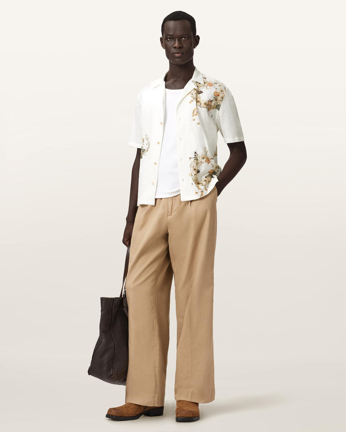 Fleur Oversized Short Sleeve Shirt Ecru