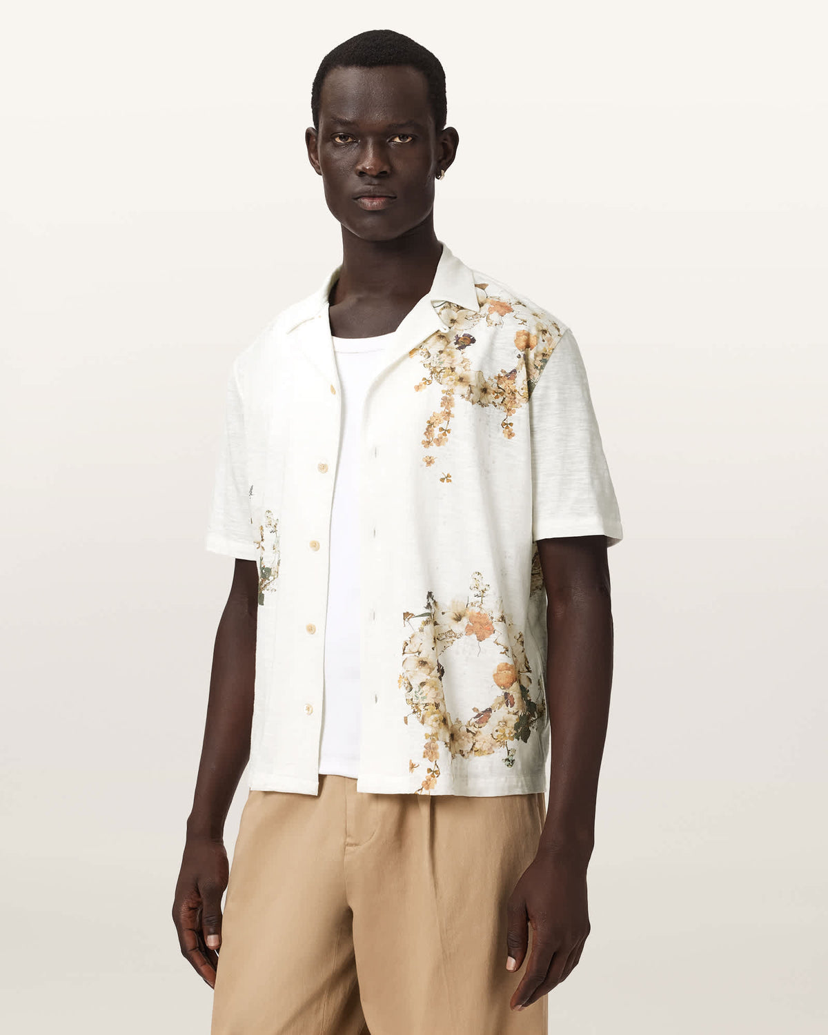 Fleur Oversized Short Sleeve Shirt Ecru