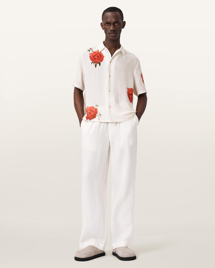 Fleur Fazed Boxy Short Sleeve Shirt Ecru