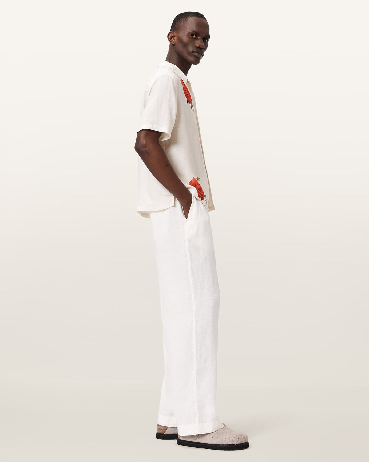 Fleur Fazed Boxy Short Sleeve Shirt Ecru