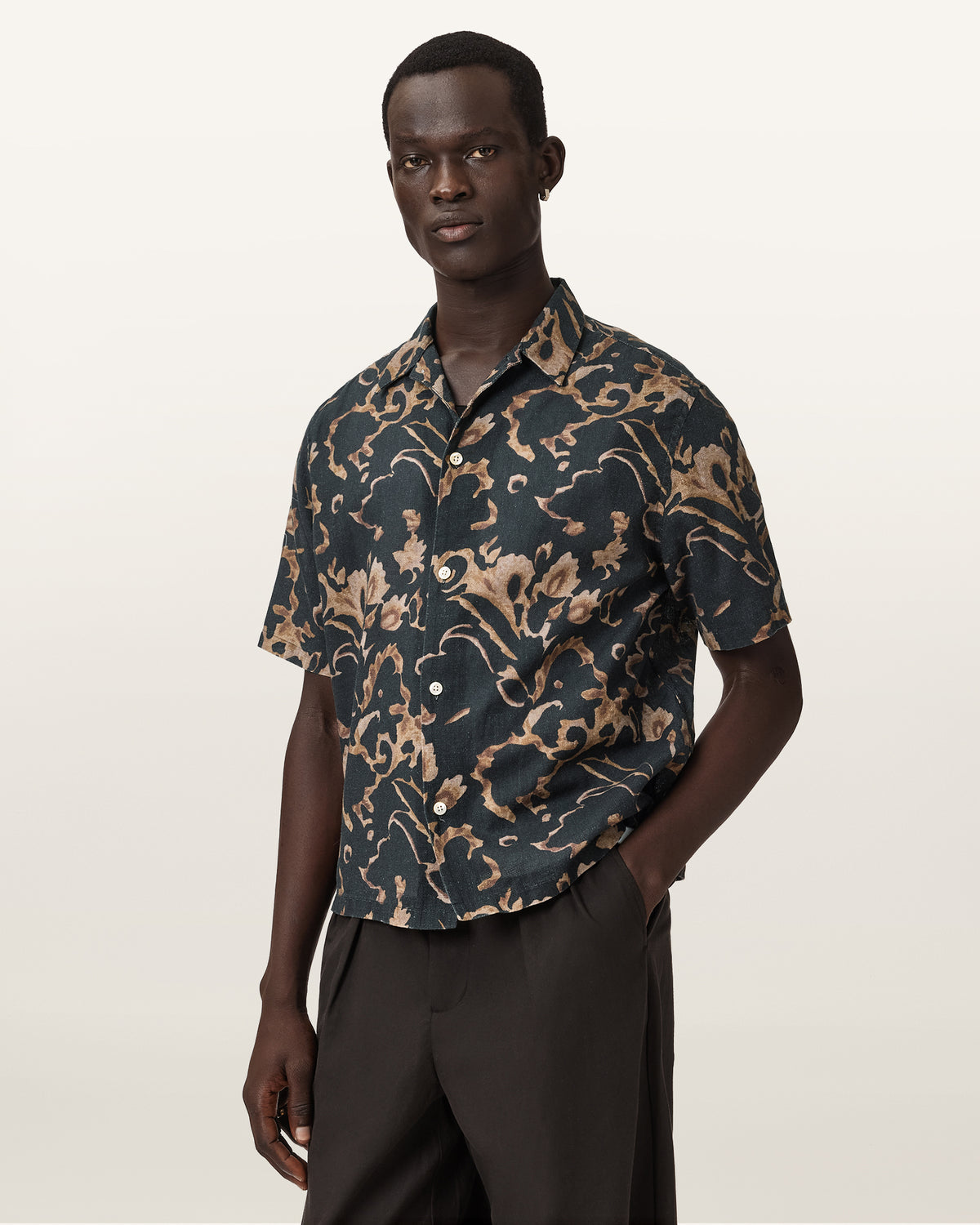 Fortune Short Sleeve Linen Blend Boxy Shirt