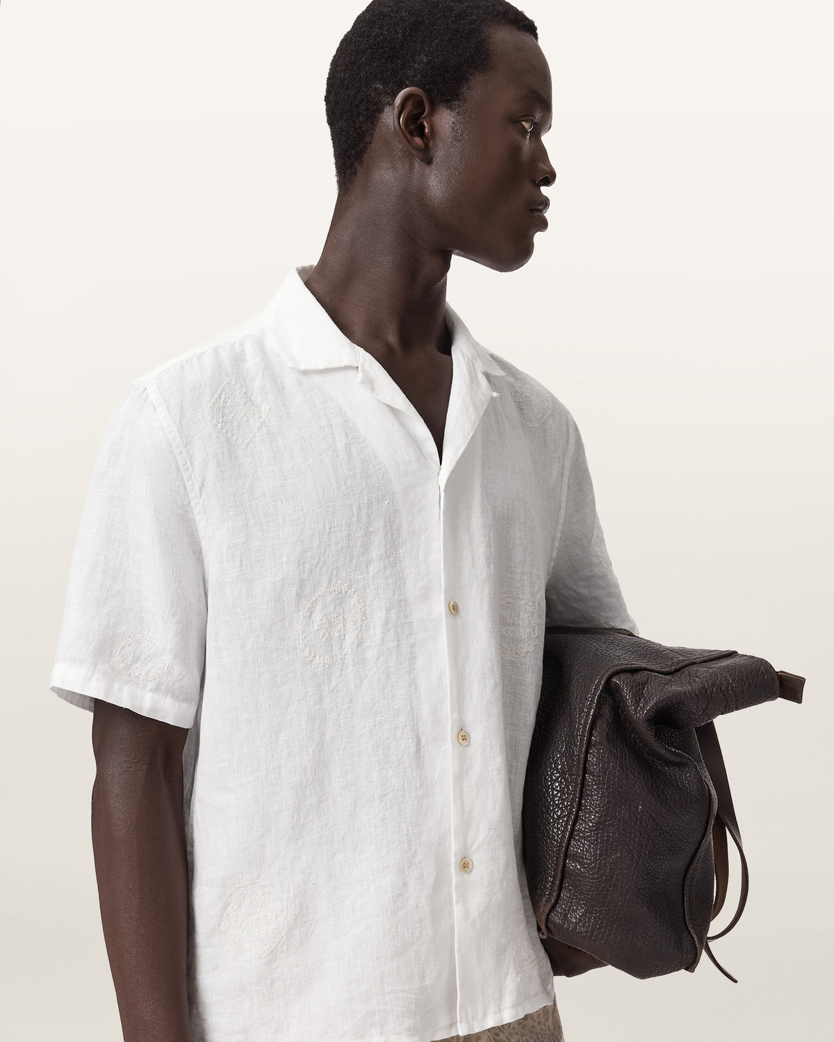 Sepal Short Sleeve Boxy Linen Shirt