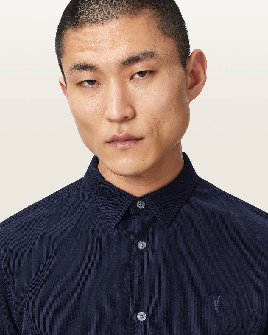 Birchwood Ramskull Long Sleeve Corduroy Shirt SAPPHIRE BLUE