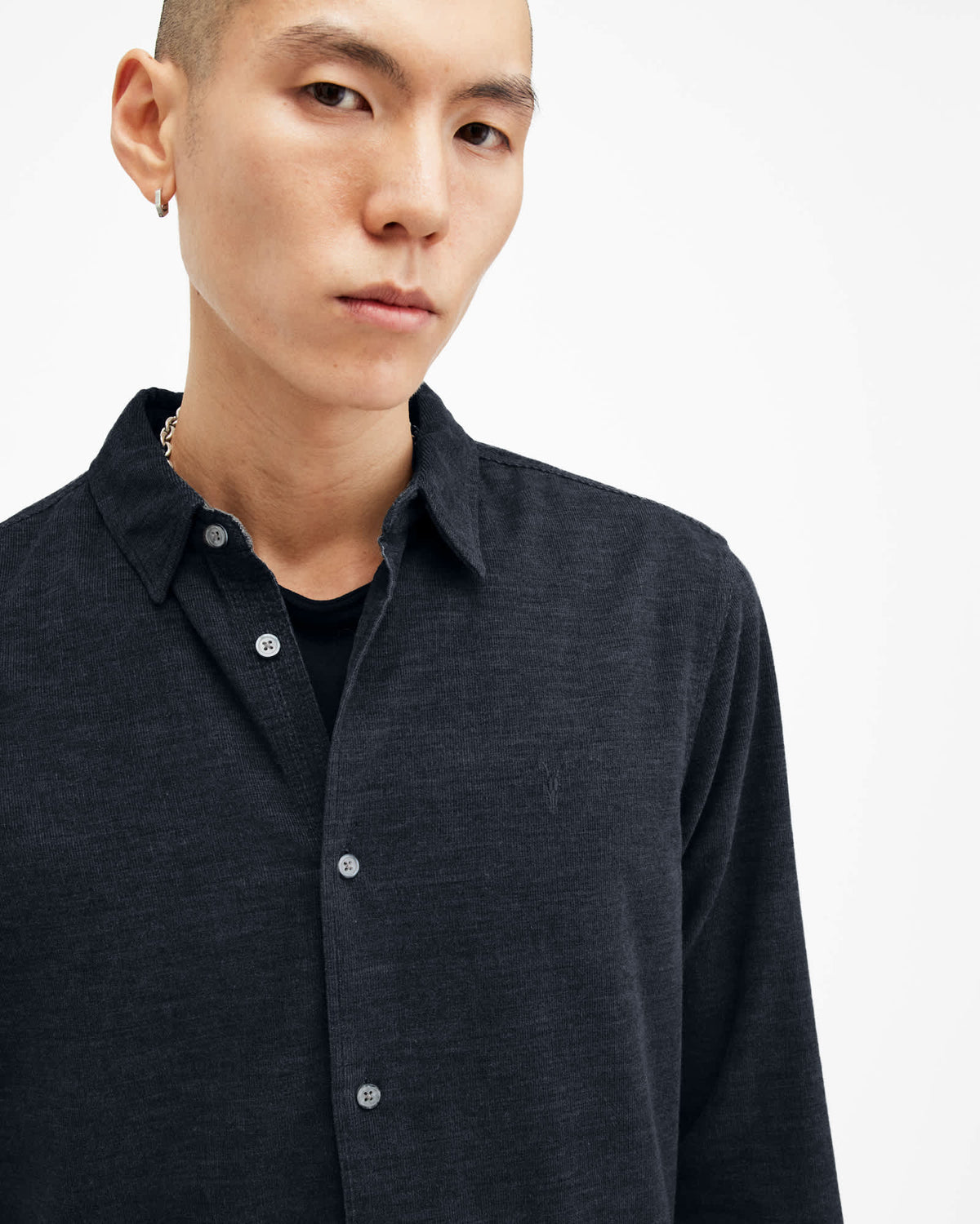 Lorella Textured Ramskull Shirt NITE BLUE