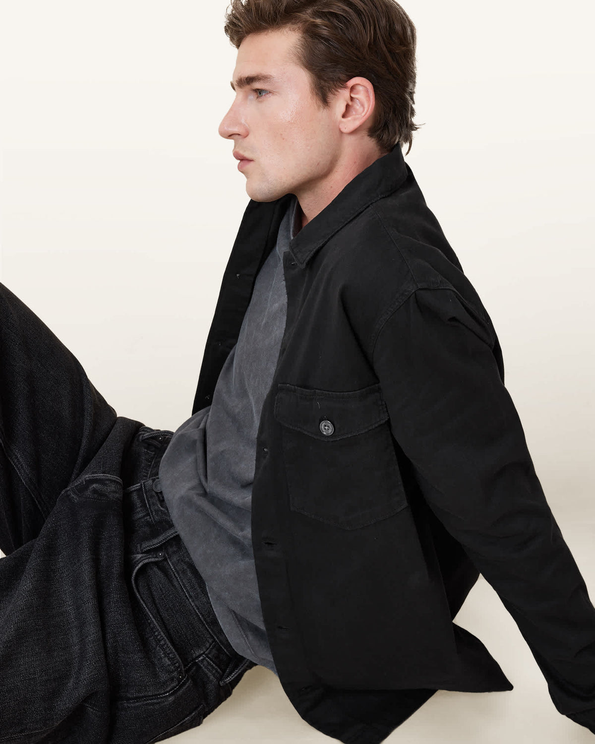 Spotter Slim Fit Overshirt Black