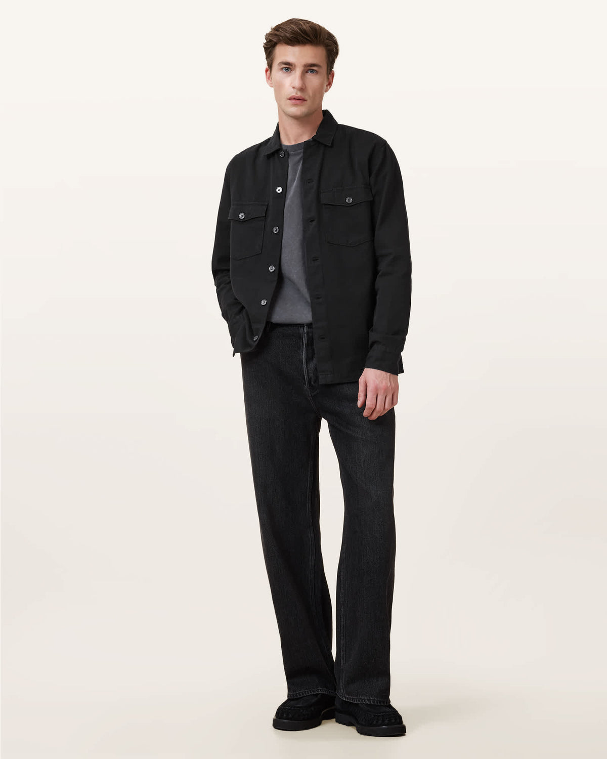 Spotter Slim Fit Overshirt Black
