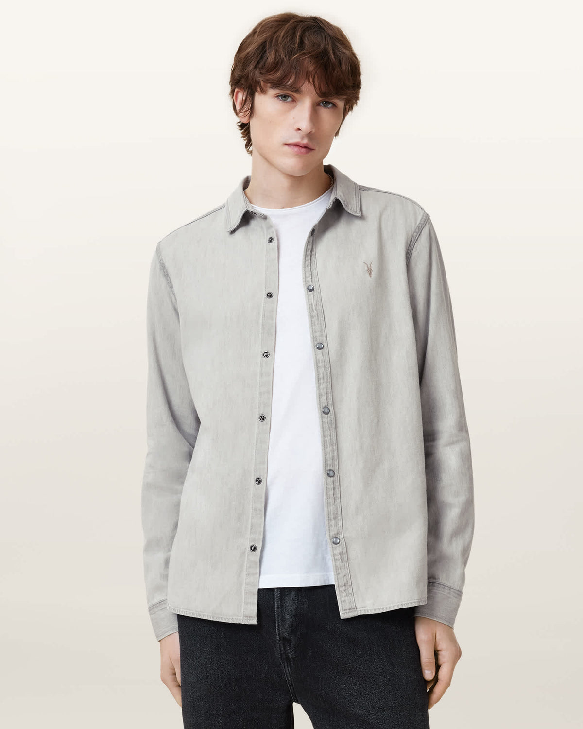 Gleason Ramskull Denim Shirt Grey