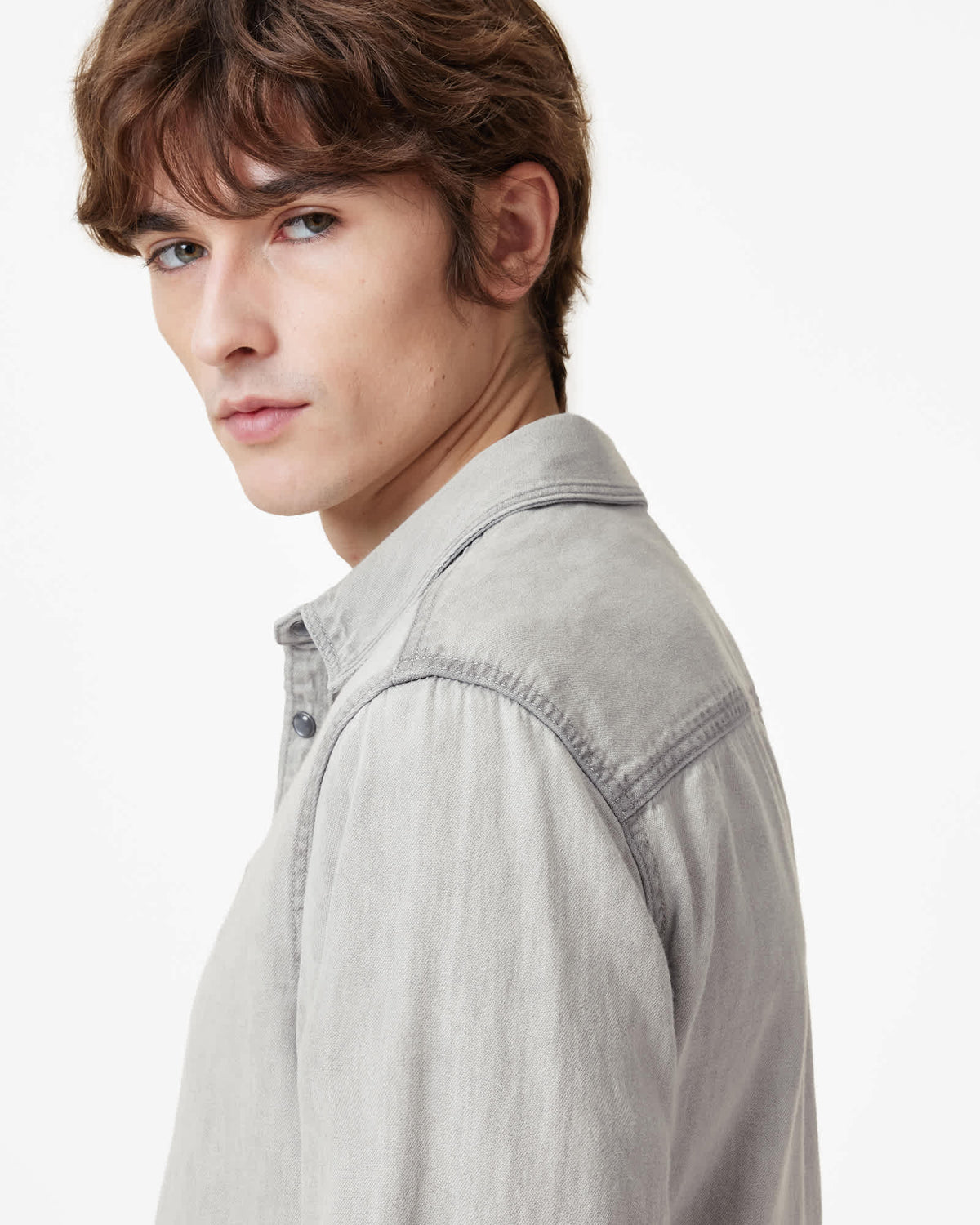 Gleason Ramskull Denim Shirt Grey