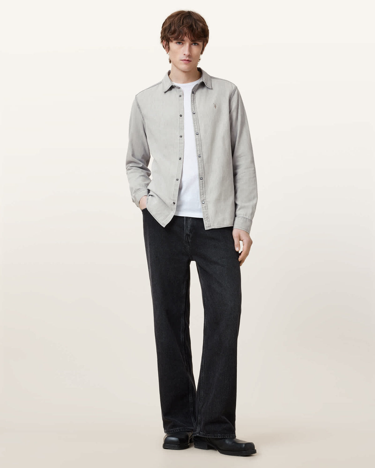 Gleason Ramskull Denim Shirt Grey