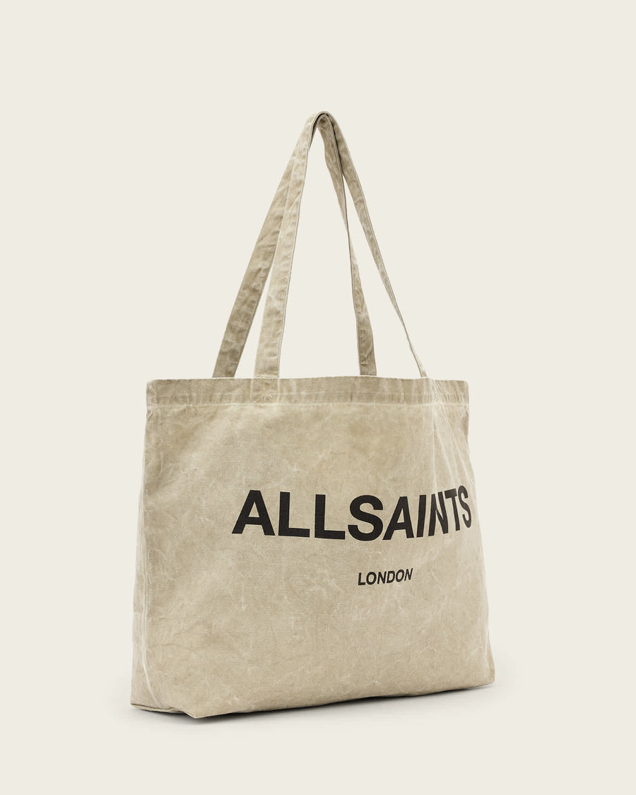 Underground Logo Printed Tote Bag Washed Brown