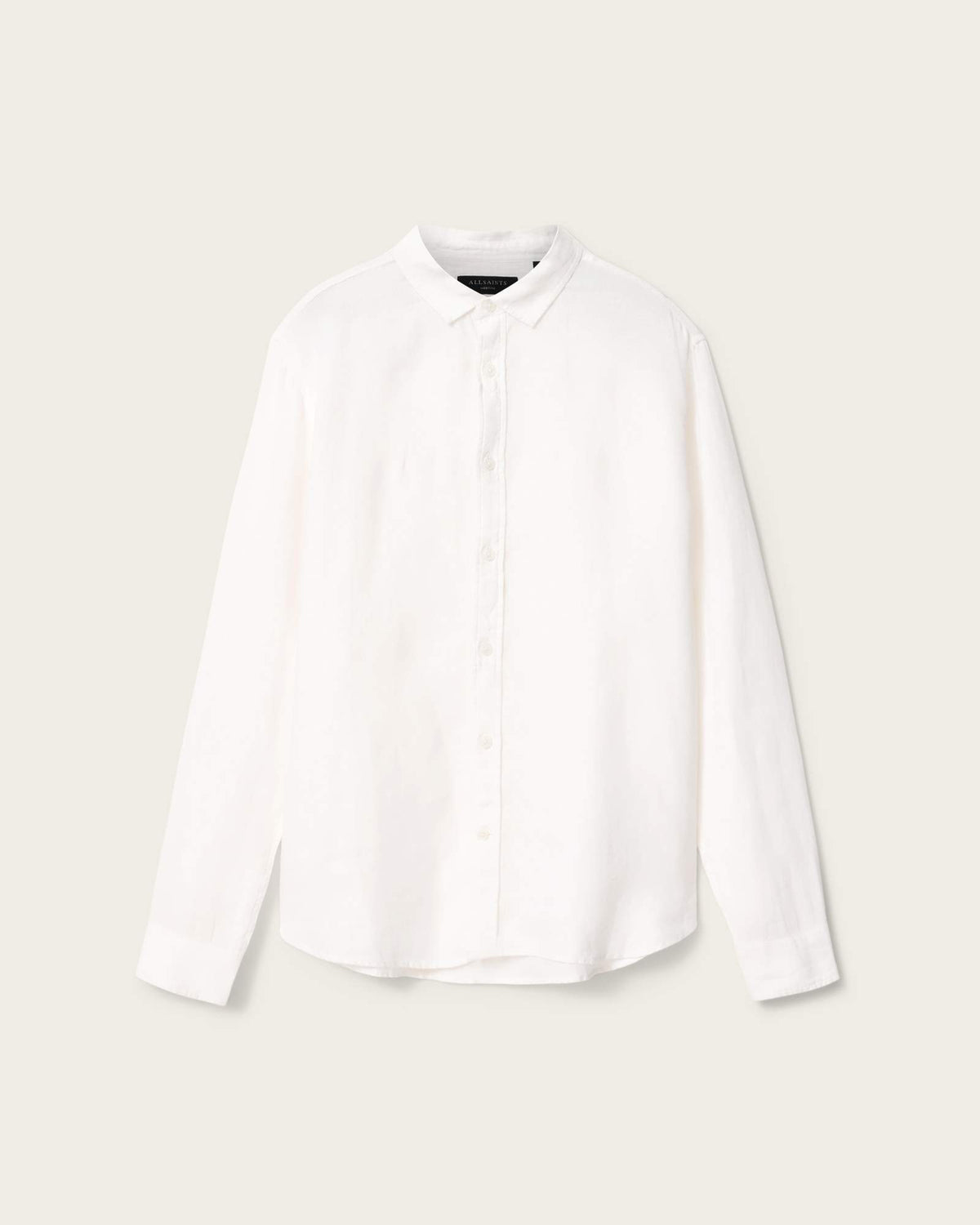 Loom Long Sleeve Linen Shirt White