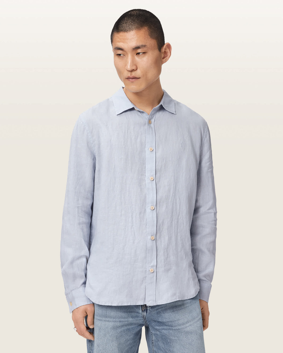 Loom Long Sleeve Linen Shirt VILLA BLUE