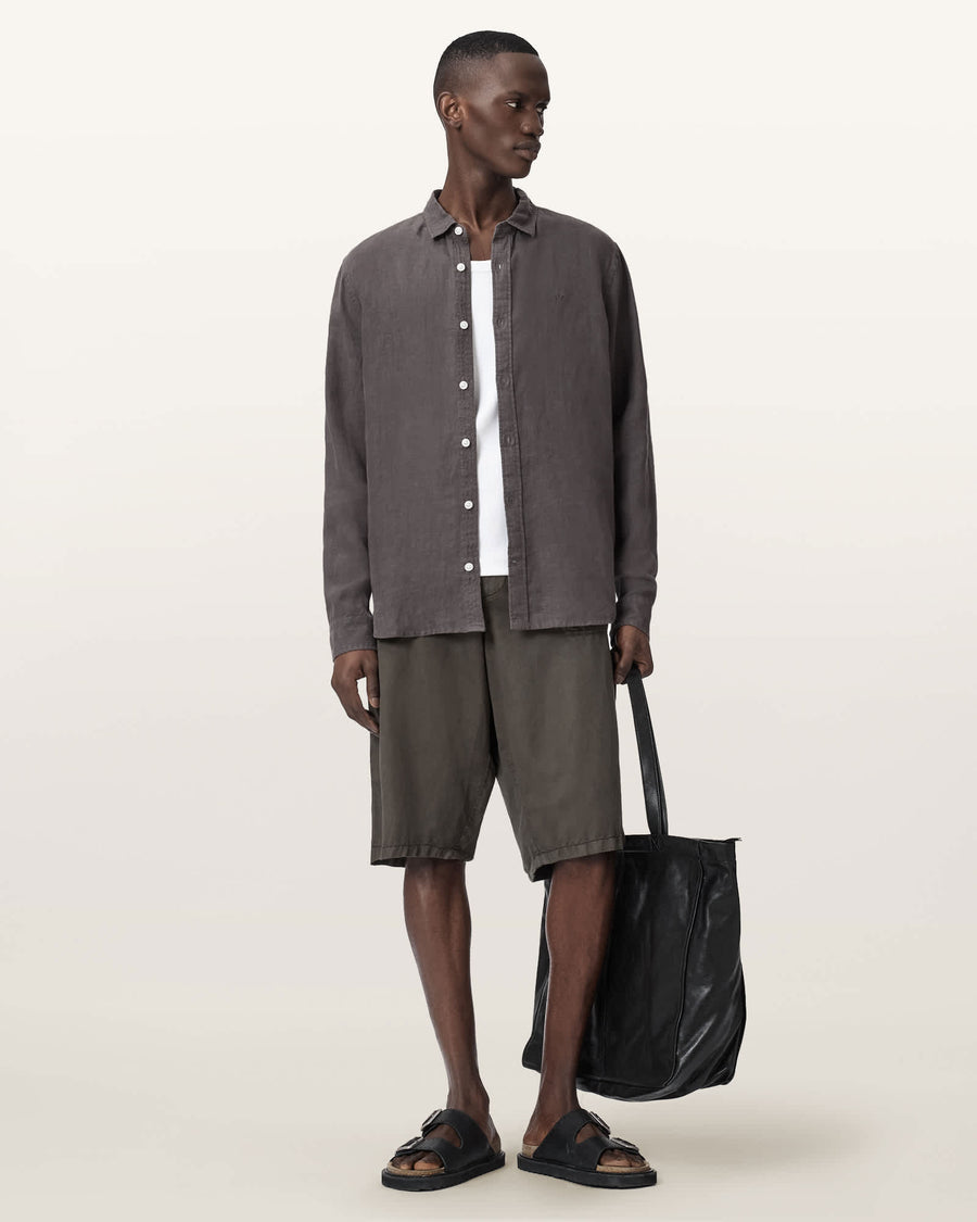 Loom Long Sleeve Linen Shirt HERON GREY