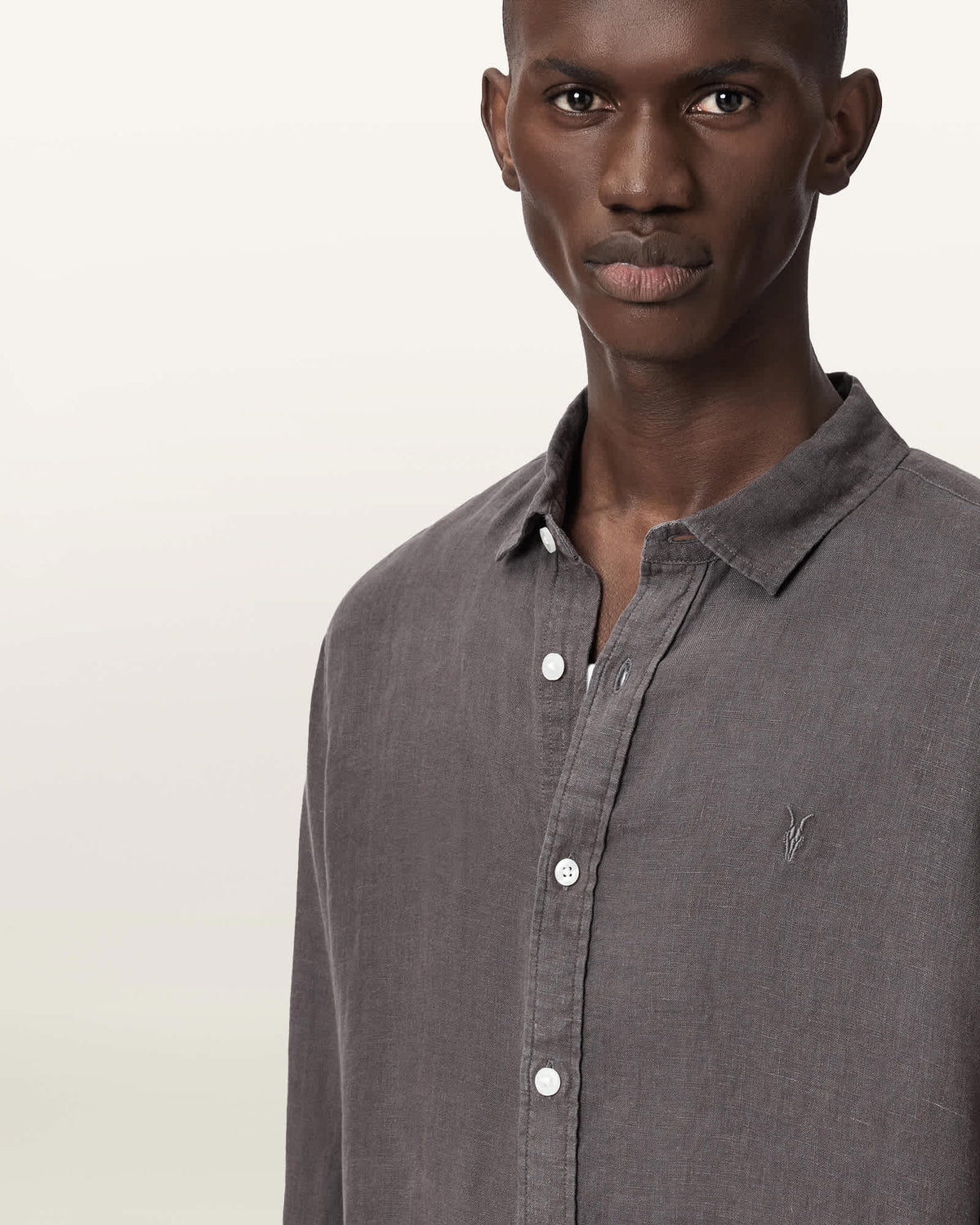 Loom Long Sleeve Linen Shirt HERON GREY