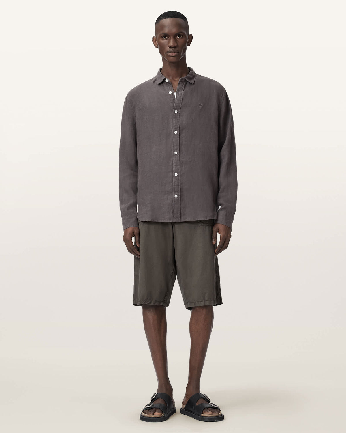 Loom Long Sleeve Linen Shirt HERON GREY