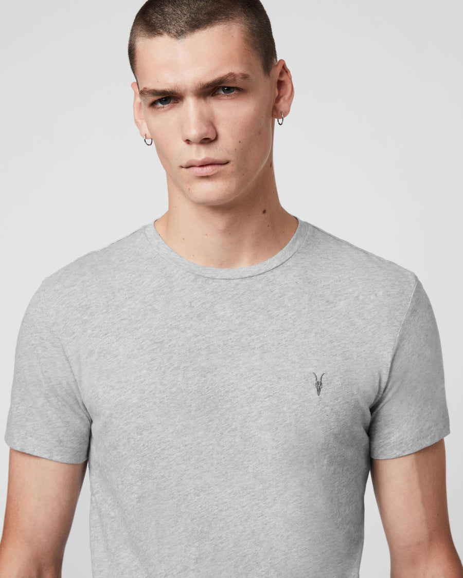 Tonic Crew Neck Slim Ramskull T-Shirt Grey Marl