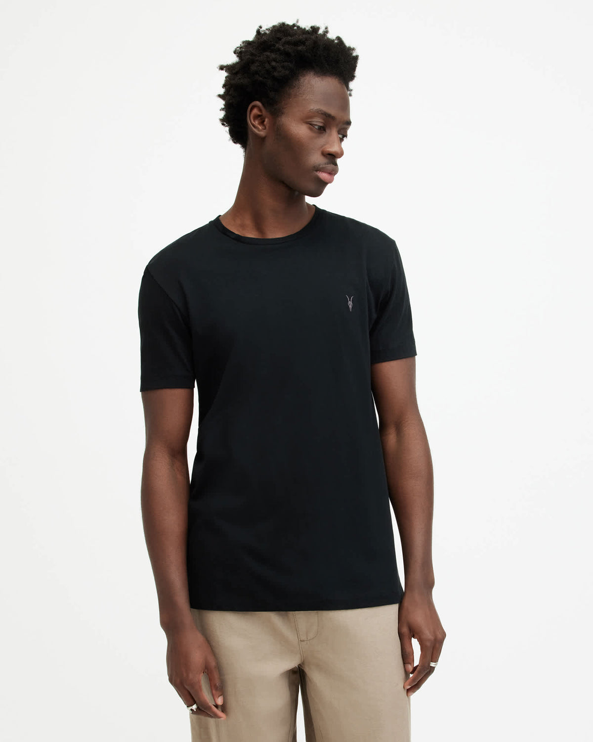 Tonic Crew Neck Slim Ramskull T-Shirt Jet Black