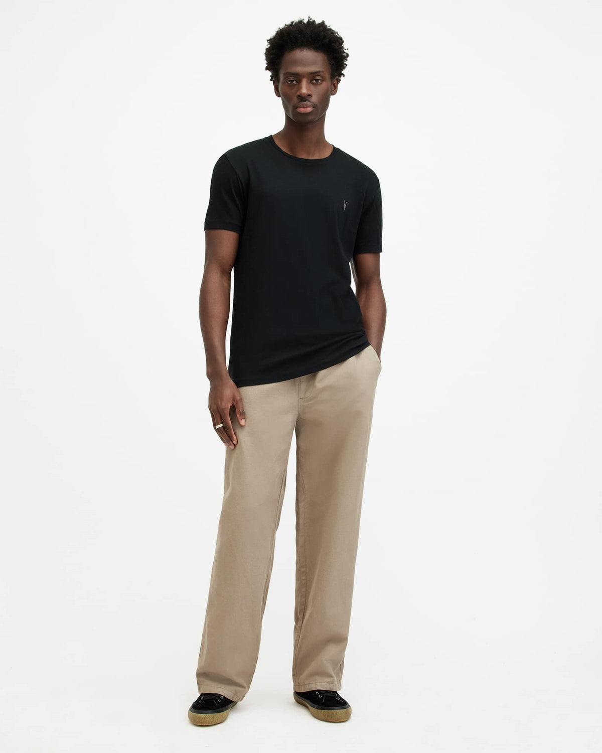 Tonic Crew Neck Slim Ramskull T-Shirt Jet Black