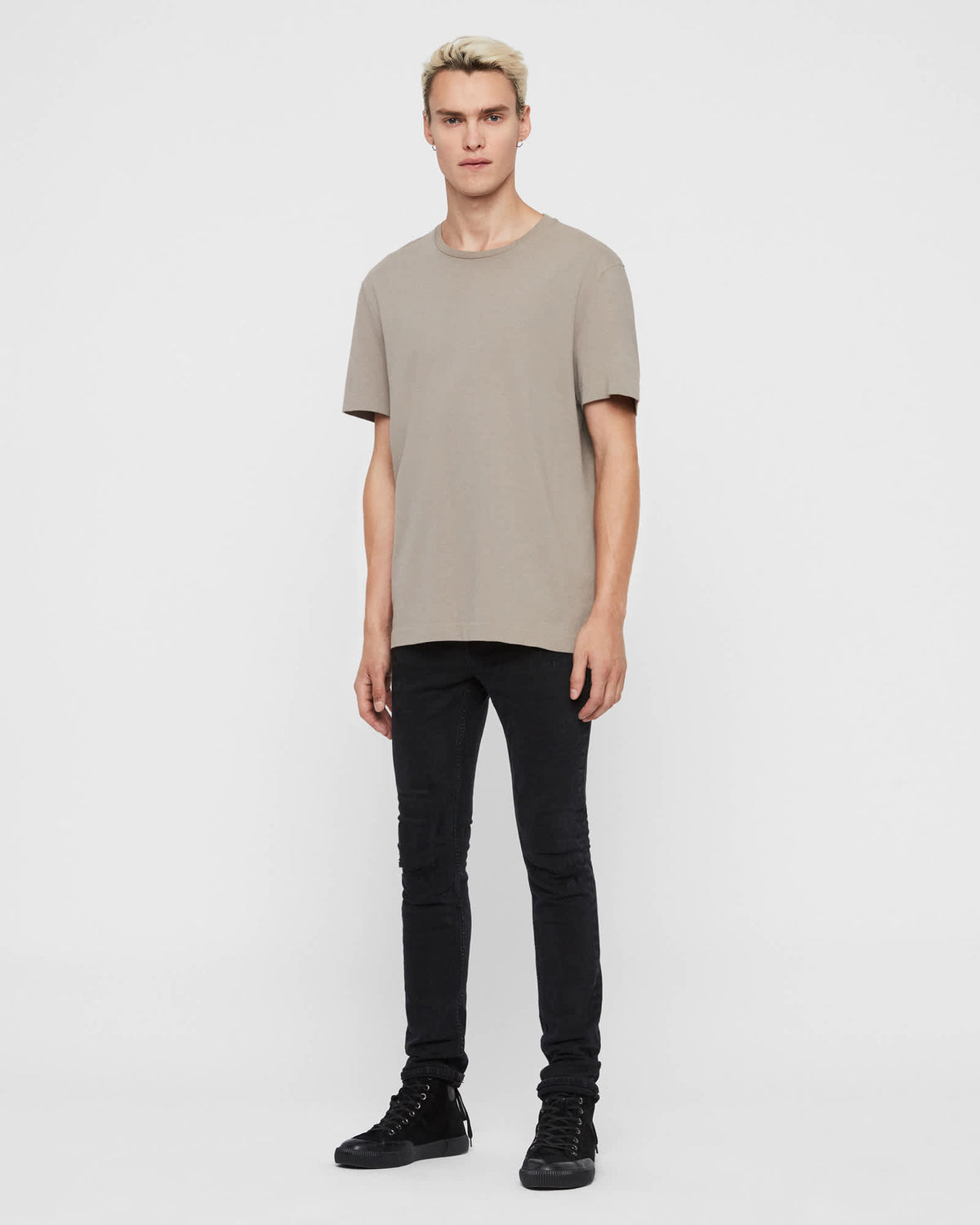 Cigarette Skinny Damaged Denim Jeans Black