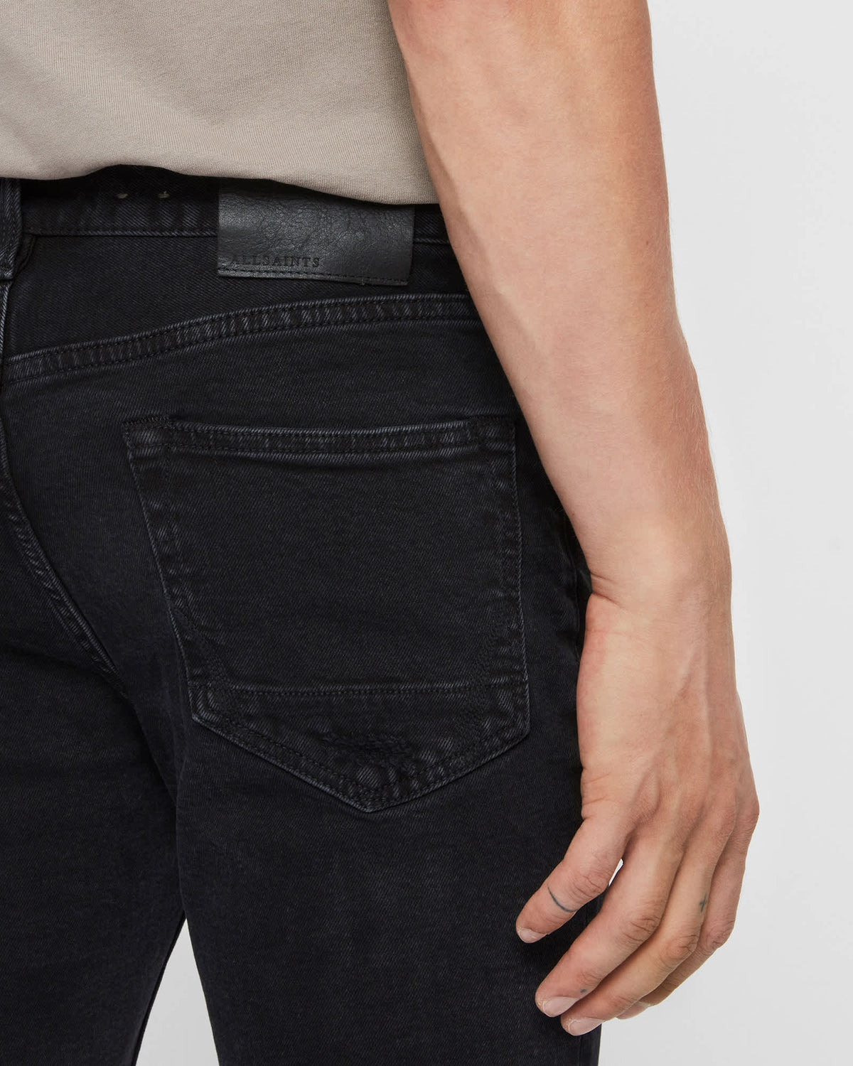 Cigarette Skinny Damaged Denim Jeans Black