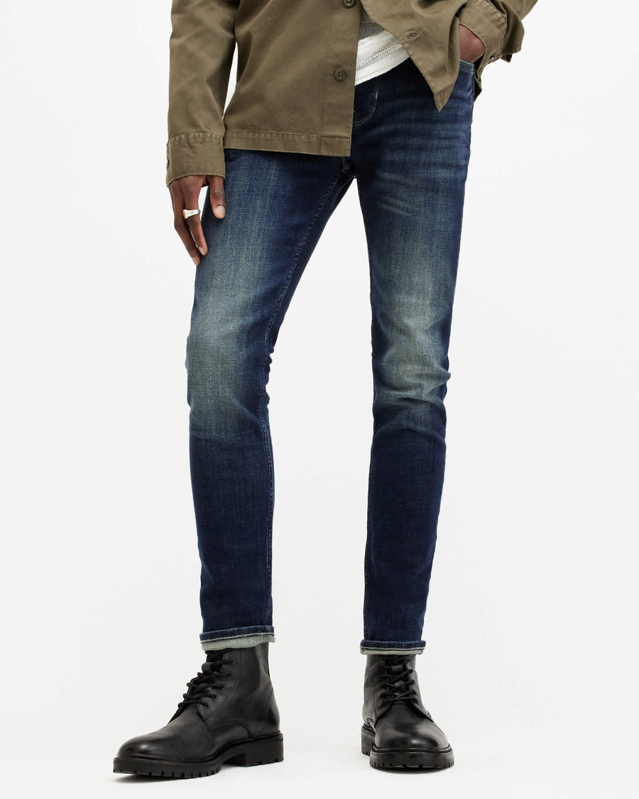 Cigarette Skinny Fit Stretch Denim Jeans Indigo