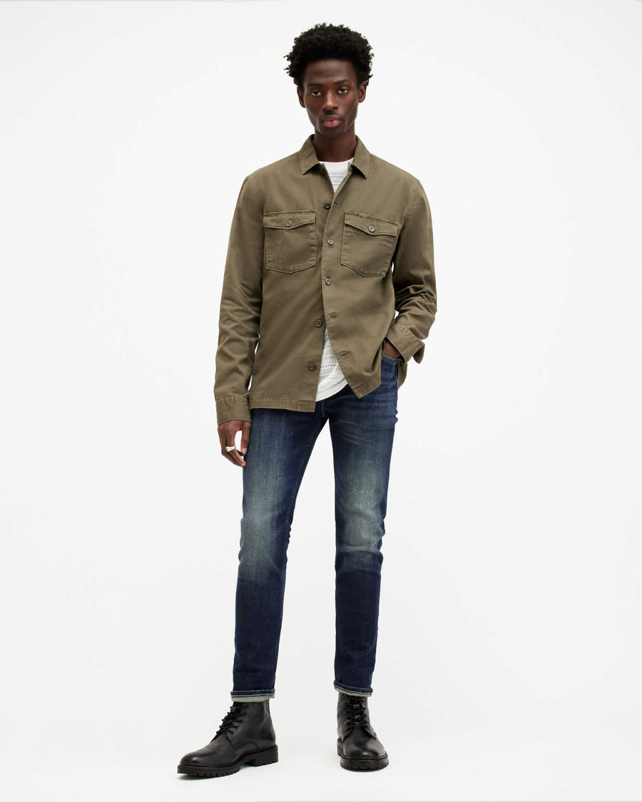 Cigarette Skinny Fit Stretch Denim Jeans Indigo