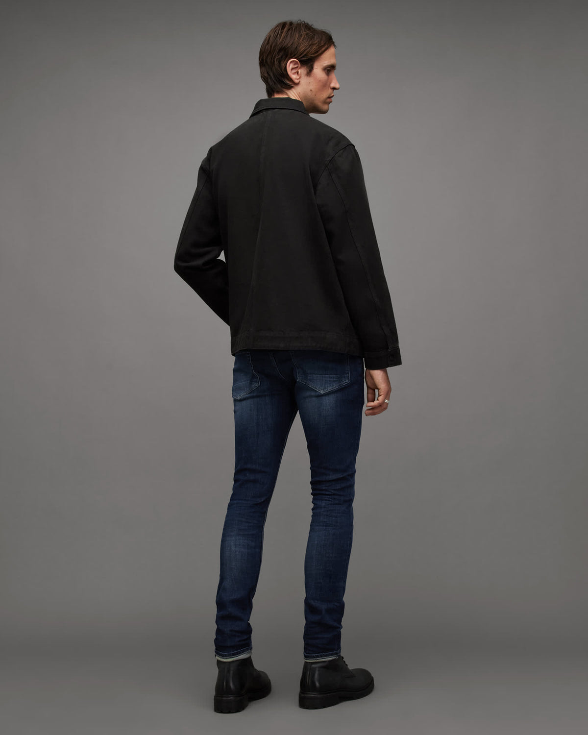 Cigarette Skinny Fit Stretch Denim Jeans Indigo