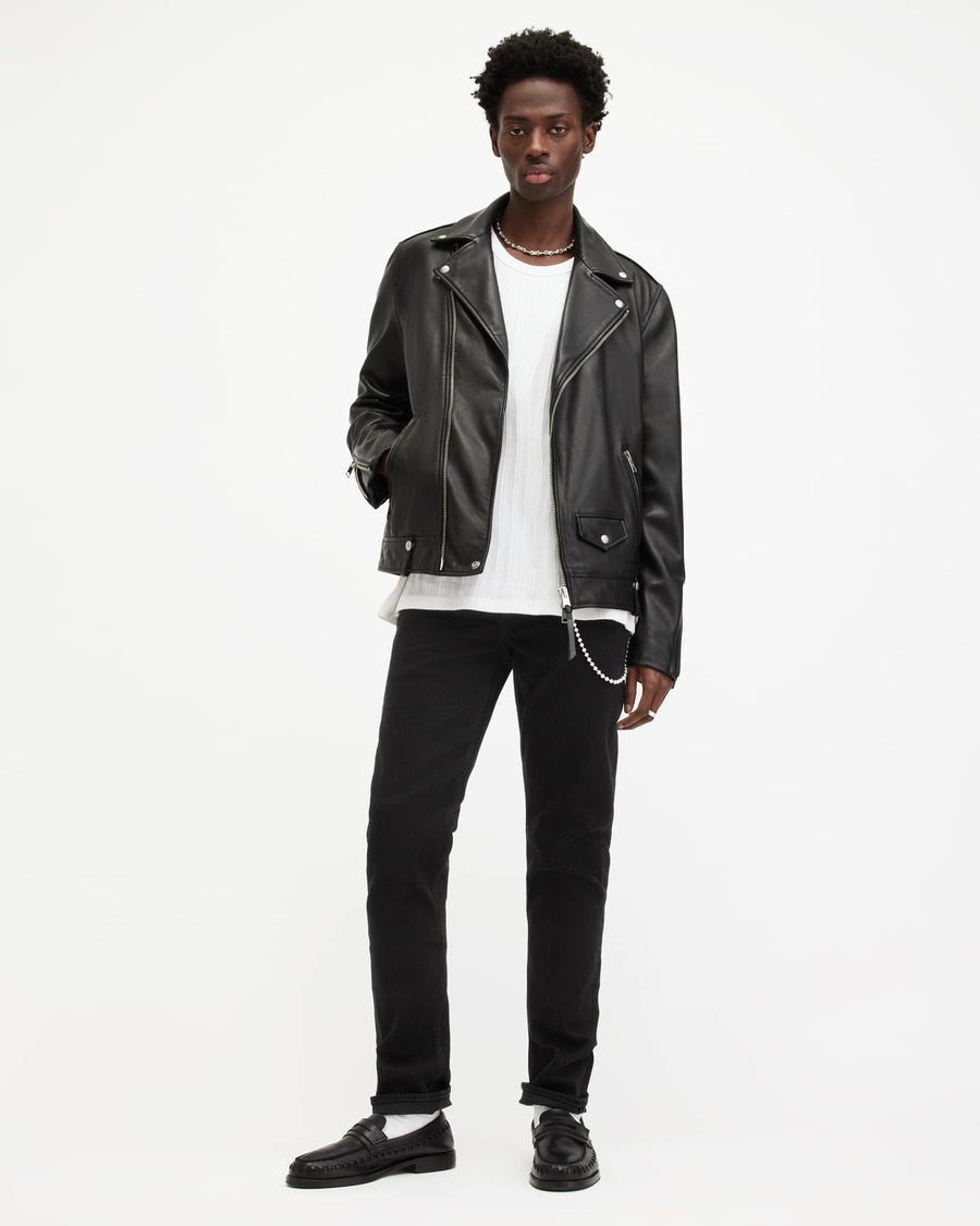 Cigarette Skinny Fit Stretch Denim Jeans Jet Black