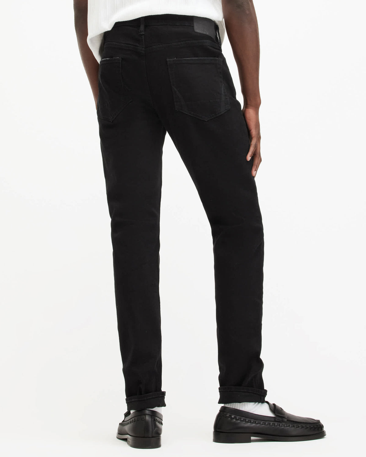 Cigarette Skinny Fit Stretch Denim Jeans Jet Black