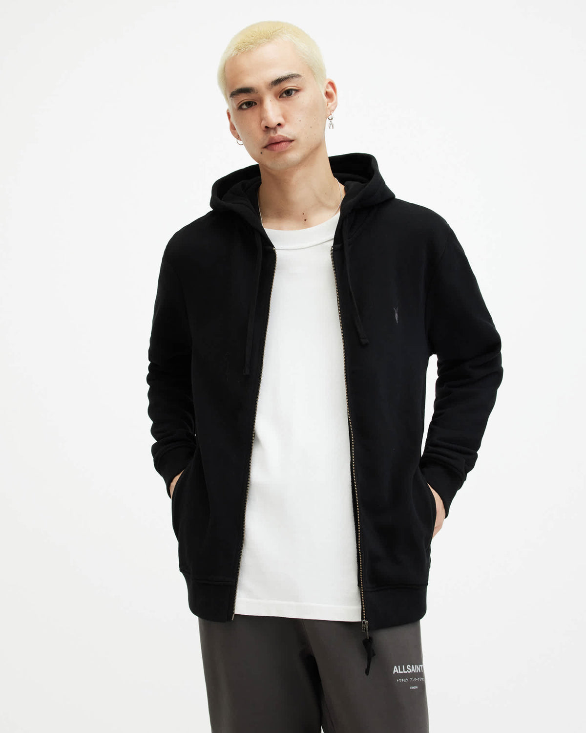 Raven Zip Up Ramskull Hoodie Black