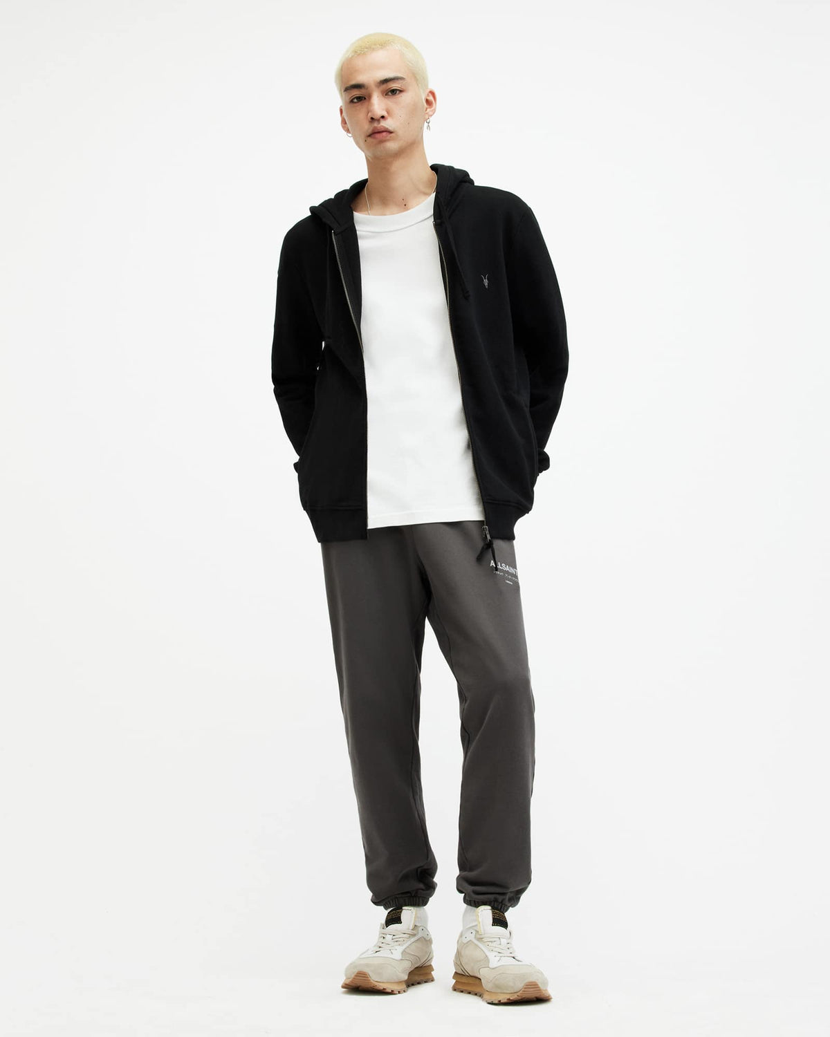 Raven Zip Up Ramskull Hoodie Black