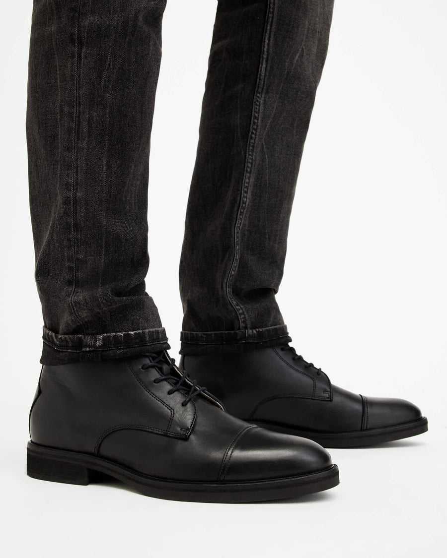 Drago Leather Lace Up Boots Black