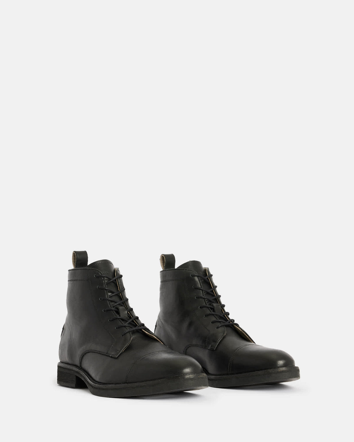 Drago Leather Lace Up Boots Black
