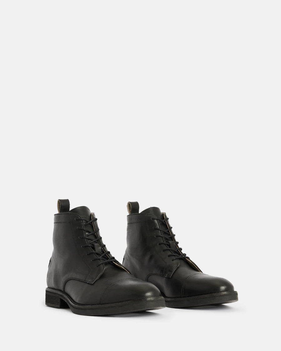 Drago Leather Lace Up Boots Black