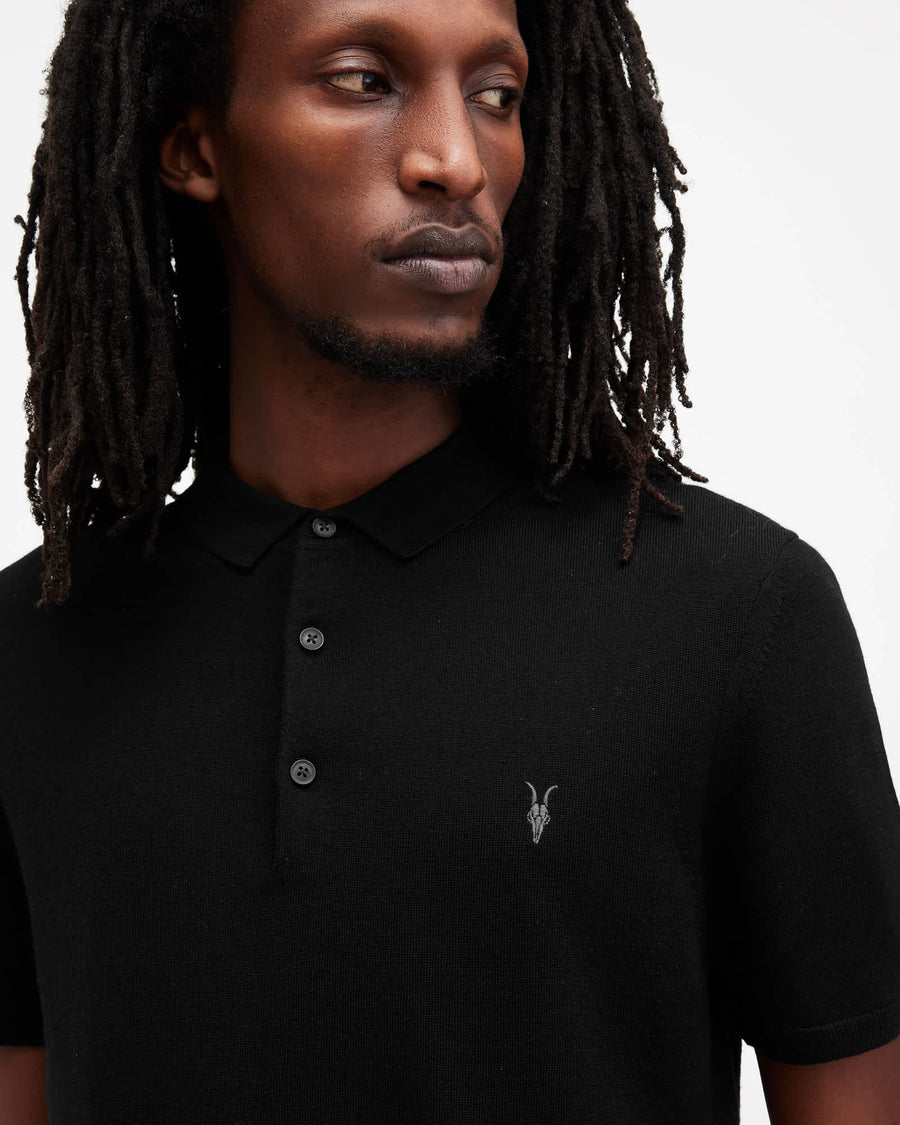 Mode Merino Short Sleeve Polo Shirt Black
